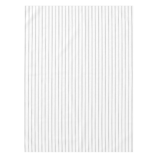 1インチの白いに50%の灰色のピンスタストライプイプ テーブルクロス (正面)