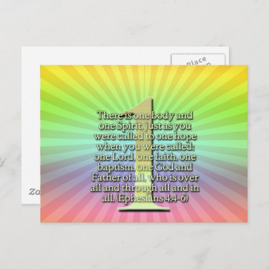 1エペソ4:4-6聖書の聖なる書物、 経典 ポストカード (正面/裏面)
