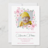 1エレガント歳の誕生日招待状写真Boho 招待状 (正面)