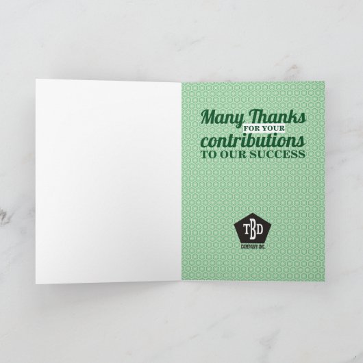 1カスタム年の一般社員記念日 カード (内部)