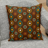 1カラフル世紀中葉の溝状の幾何学的パターン クッション