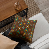 1カラフル世紀中葉の溝状の幾何学的パターン クッション