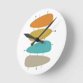 1カラフル世紀中頃の水滴とライン ラウンド壁時計 (傾斜)