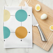 1カラフル世紀中頃の黒線の円モダン キッチンタオル (四つ折り)