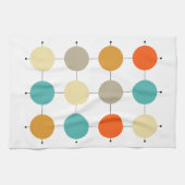 1カラフル世紀中頃の黒線の円モダン キッチンタオル (横)