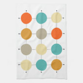 1カラフル世紀中頃の黒線の円モダン キッチンタオル (縦)