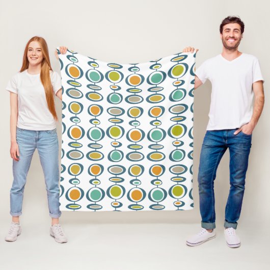 1カラフル世紀半モダンば幾何学圏 フリースブランケット (インサイチュ)