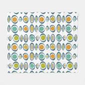 1カラフル世紀半モダンば幾何学圏 フリースブランケット (正面(横))