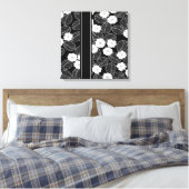 1キャンバス白黒トリムダマスクフローラ(a) キャンバスプリント (インサイチュ (寝室))