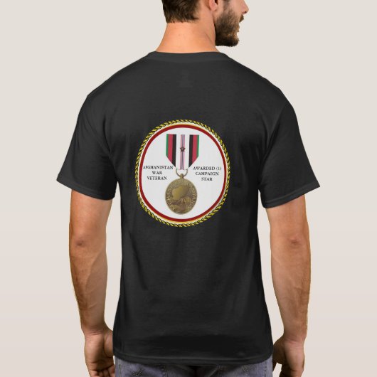 1キャンペーンスターアフガニスタン戦争退役軍人 Tシャツ (裏面)