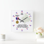 1キャンペーンスターコソボ戦争退役軍人 スクエア壁時計 (ホーム)