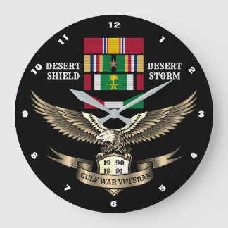 1キャンペーンスター湾岸戦争退役軍人 ラージ壁時計