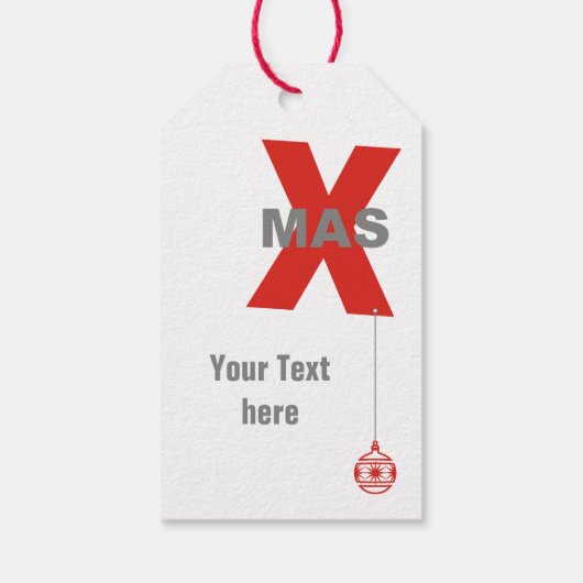 1クリスマスとクリスマスツリーオーナメント+テキスト ギフトタグ (裏面)