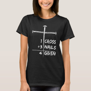 1クロス3爪、 ネイル許4与えクリスチャンハッピーE Tシャツ