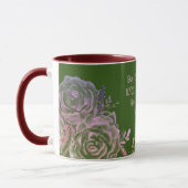 1クロニクル16:34グリーンブルゴーニュフローラ聖なる書物、 経典 マグカップ (左)