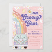 1グルービーイヤーレトロレインボー1日 招待状 (正面)