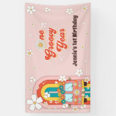 1グルービーイヤーレトロレインボー1日 横断幕 (縦)