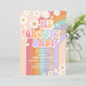1グルービーベビーヒッピーレトロ1st誕生日 招待状 (スタンド正面)