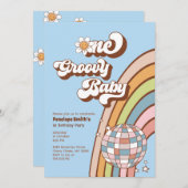 1グルービーベビー1st誕生日パーティの招待状 招待状 (正面/裏面)