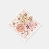 1グルーヴィーバーベデイジーレトロ1st誕生日パーティー スタンダードカクテルナプキン (角)