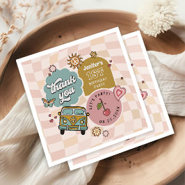 1グルーヴィーバーベデイジーレトロ1st誕生日パーティー スタンダードカクテルナプキン