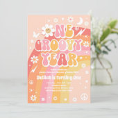 1グルーヴィー1年ピースラブパーティーレインボー誕生日 招待状 (スタンド正面)