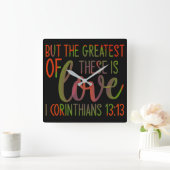 1コリエンチアン13:13 スクエア壁時計 (ホーム)