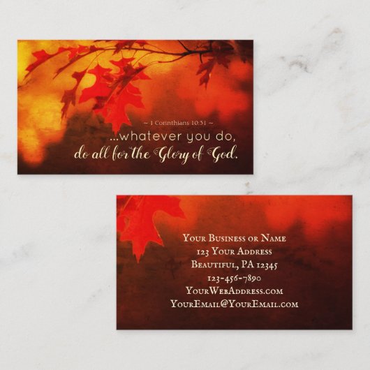 1コリント10:31神の栄光のためにすべての行う 名刺 (正面/裏面)