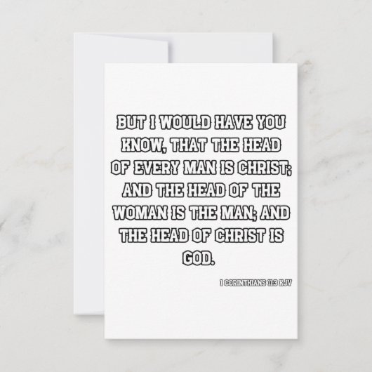 1コリント11:3 KJVバイブル聖句グリーティングカード カード (正面)