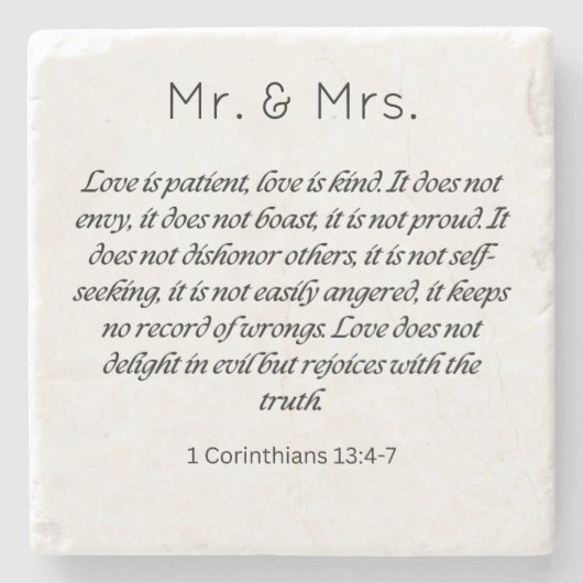 1コリント13ミセス結婚ズ ストーンコースター (正面)