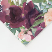 1コリント13ラブバイブル聖句ブルゴーニュフローラ フリースブランケット (角)