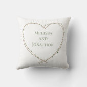 1コリント134愛は患者グリーンつる植物ハート クッション (裏面)