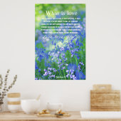 1コリント13、素敵なブルーベルポスター ポスター (キッチン)