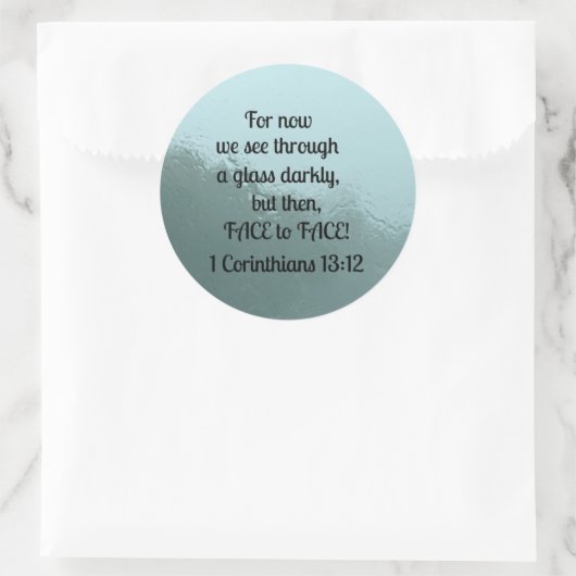 1コリント13:12今のところ、わたしたちはガラスを通して見る ラウンドシール (バッグ)