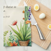 1コリント13:13キリスト教の聖書の聖句 キッチンタオル (四つ折り)