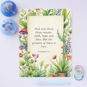 1コリント13:13キリスト教の聖書の聖句 チラシ (シングル)