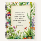 1コリント13:13キリスト教の聖書の聖句 ノートブック (正面)