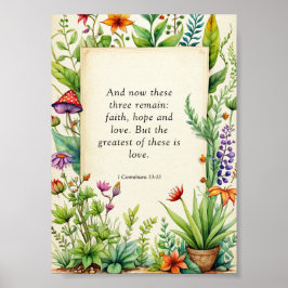 1コリント13:13キリスト教の聖書の聖句 ポスター