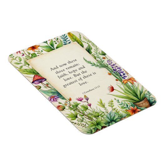 1コリント13:13キリスト教の聖書の聖句 マグネット (右側)