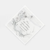 1コリント13:13グレーエレガントフローラ水色 スタンダードランチョンナプキン (角)