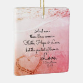 1コリント13:13信仰の希望の愛、クリスマス セラミックオーナメント (右)