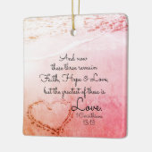 1コリント13:13信仰の希望の愛、クリスマス セラミックオーナメント (左)