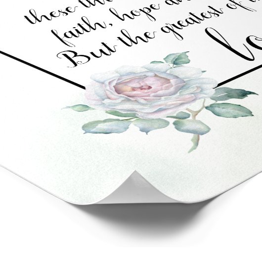 1コリント13:13信仰の希望の愛、聖書の聖句 ポスター (角)