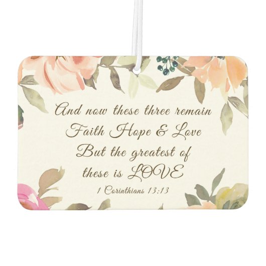 1コリント13:13信仰の願い愛の聖句 カーエアーフレッシュナー (裏面)