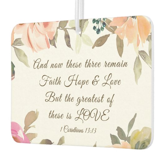 1コリント13:13信仰の願い愛の聖句 カーエアーフレッシュナー (左)