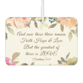 1コリント13:13信仰の願い愛の聖句 カーエアーフレッシュナー (正面)