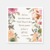 1コリント13:13信仰の願い愛の聖句 スタンダードカクテルナプキン (正面)