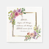 1コリント13:13信仰の願い愛の聖句 スタンダードカクテルナプキン (正面)