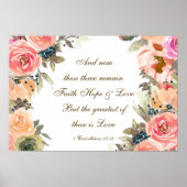 1コリント13:13信仰の願い愛の聖句 ポスター (正面)