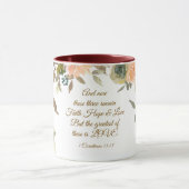 1コリント13:13信仰の願い愛の聖句 マグカップ (中央)